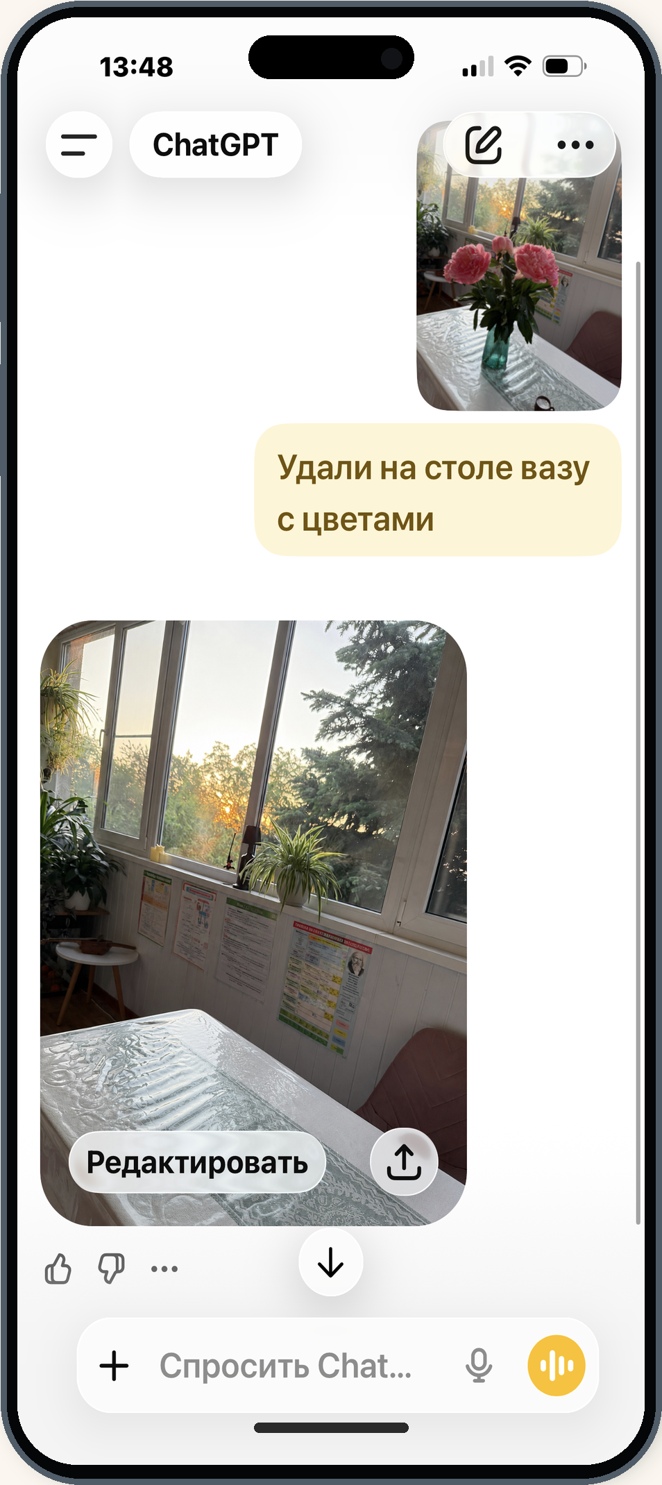 Фото после правки — ваза удалена